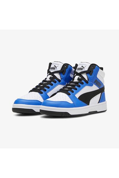 Puma Rebound V6 Mid Kids White Sports Shoes