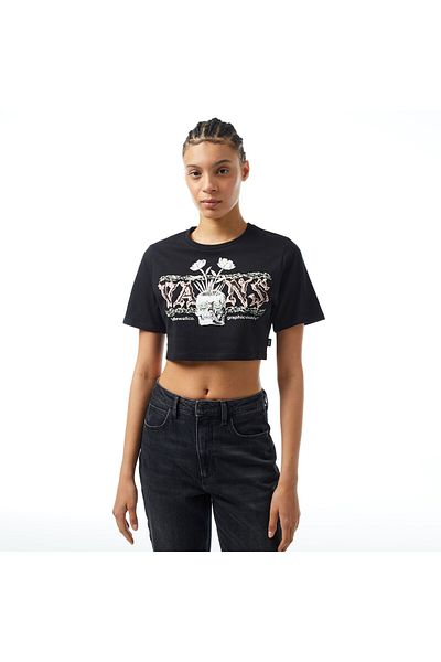 Vans Tricou negru pentru femei Growing Ideas Crew Crop Ii