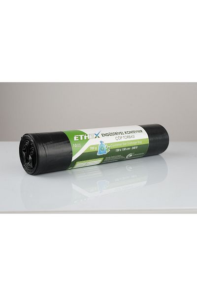 Ethex Industrial Container Size Garbage Bag (10 Pieces 700gr 120 x 150cm 240lt BLACK 5 Rolls)