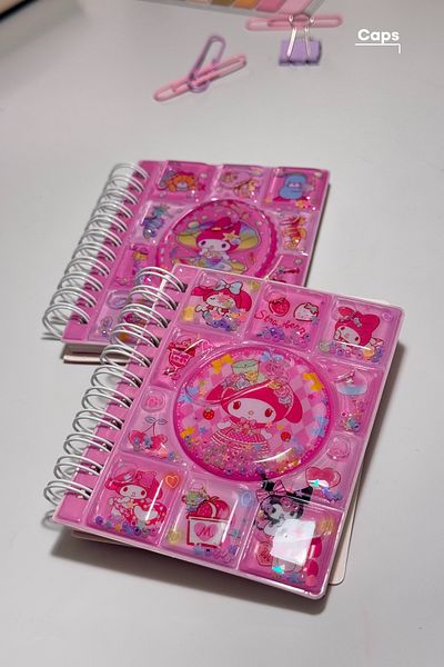 caps Set de două caiete My Melody Mini cu dungi - Modele Sanrio roz