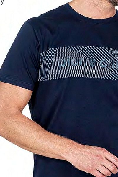 Pierre Cardin 6050 Set de pijamale pentru bărbați cu mâneci scurte din bumbac pieptănat-albastru închis