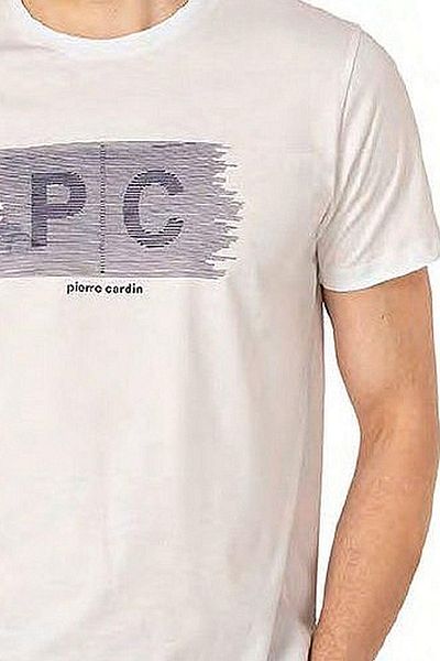 Pierre Cardin 6084 Ανδρικό κοστούμι πιτζάμες με κοντομάνικο λαιμόκοψη-Λευκό