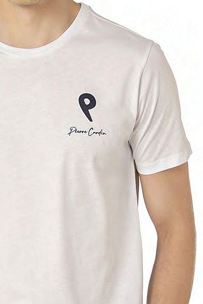 Pierre Cardin 6078 Ανδρικό κοστούμι πιτζάμες με κοντό μανίκι Crew-Λευκό