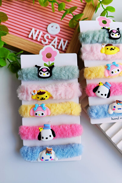 Nisankids Σετ Kuromi με 5 βελούδινες λαστιχένιες αγκράφες