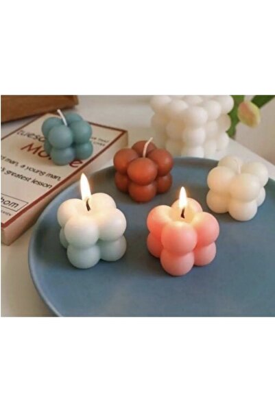 morlalem m 4cm Mini Bubble Küp Mum Silikon Kalıp K-1257, Taş Tozu Sabun Alçı ...