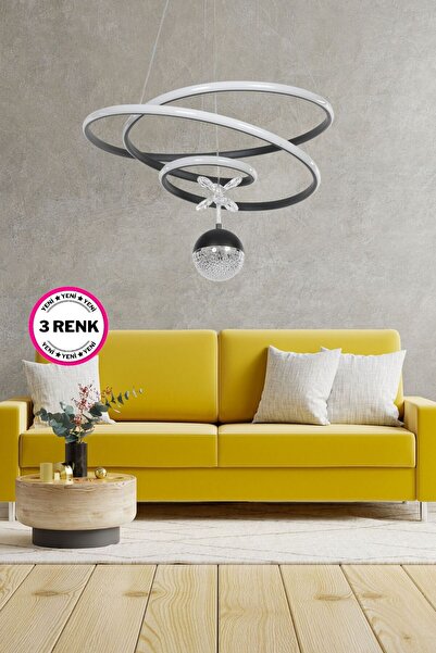 Harnelli 3 Renk Yanabilen Şeker TOP AKSESUARLI Modern Ledli Avize