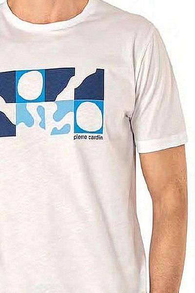 Pierre Cardin 6076 Ανδρικό κοστούμι πιτζάμες με κοντομάνικο λαιμόκοψη-Λευκό