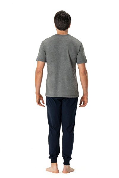 U.S. Polo Assn. U.s Polo Assn. 18788 Erkek Kısa Kollu Paçası Bantlı Pijama Takımı-Antrasitmelanj
