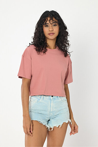 VEK Oversize Crop T-shirt 100% βαμβάκι