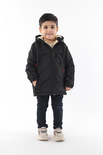 FLUEND MODA Children's Furry Water and Windproof Children's Coats & Coats