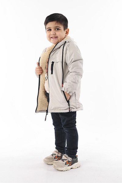 FLUEND MODA Children's Furry Waterproof and Windproof Children's Coat & Coat