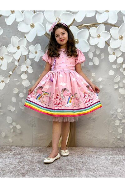 Little Pumpkin Rochie de sărbătoare pentru fetiță cu unicorn roz