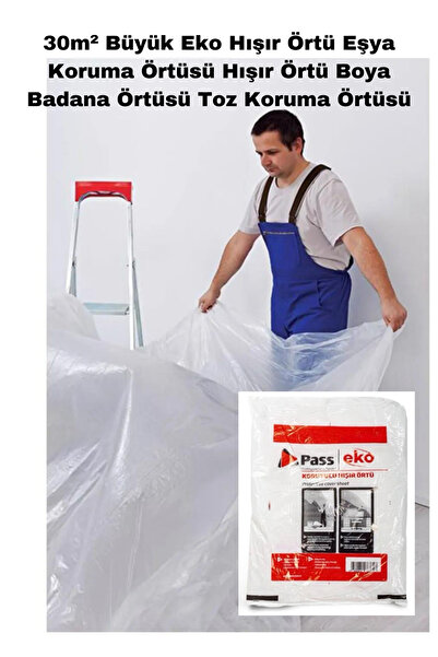 KL HOME 30m² Büyük Eko Hışır Örtü Eşya Koruma Örtüsü Hışır Örtü Boya Badana Örtüsü Toz Koruma Örtüsü