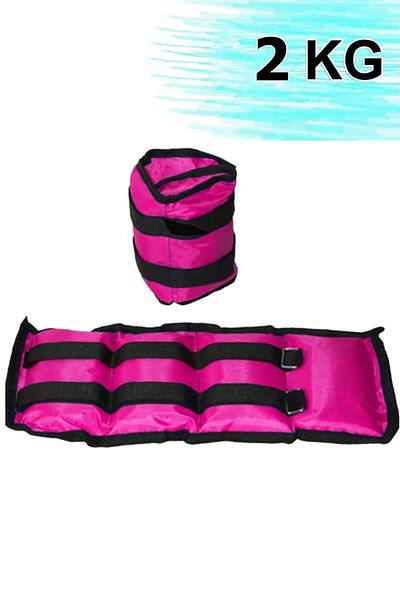 Jet 2 kg X 2 Pcs Hand & Foot Weight Wrist Belt Sets 1 Pair Sandbag Muscle Strengthener Pink