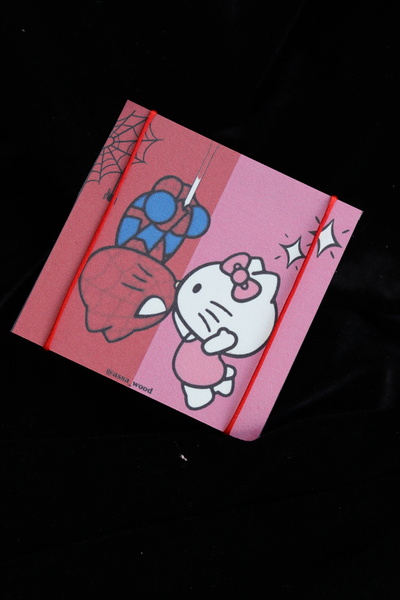 Assa Wood Sevgili Bilekliği Çift Bilekliği ip Bileklik, kırmızı ip,Hello Kitty ve Spiderman