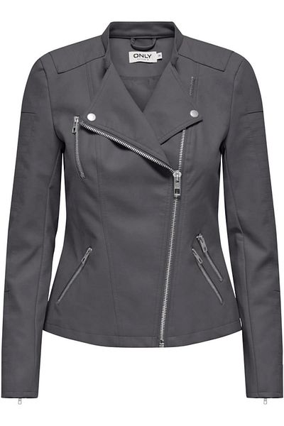 ONLY Onlava Faux Leather Biker Otw Noos Anthracite