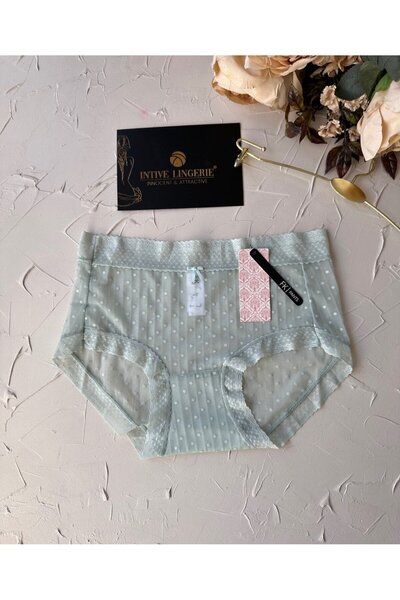 İntive Lingerie Lily Baby - شبكة قطنية منقطة، باتو/Slip-2 مرن شفاف
