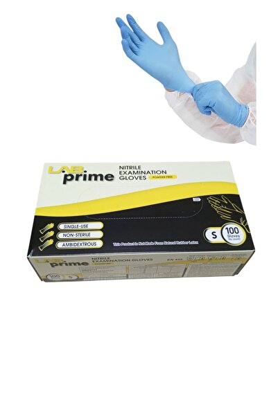 LabPrime متعددة الأغراض - قفازات نيتريل خالية من البودرة لون أزرق --- مقاس S ...