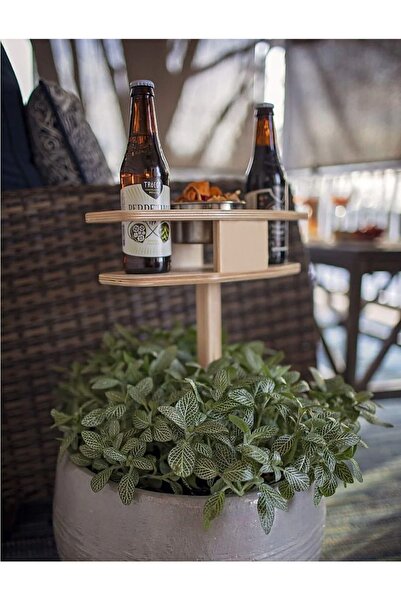 marceline Ahşap İçeceklik Kamp Bahçe Tatil 2 Bölme 1 Ortak Alan Yan Sehpa Yaz...