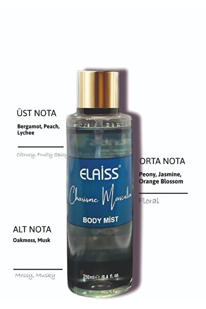 Elaiss Body Mist Erkek Vücut Spreyi Charisma Masculin