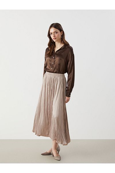 LC Waikiki Γυναικεία φούστα LCW Modest Elastic Waist Satin