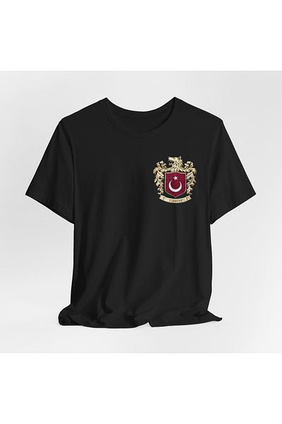IVART Bozkurt-Turkish Flag Printed-unisex -100% βαμβακερό κοντομάνικο μπλουζάκι με κανονικό λαιμόκοψη