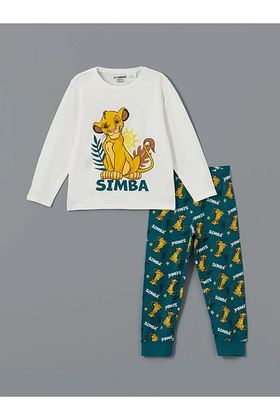 LC Waikiki Lcw Kids Ecru Lion King Printed Boys' Pajama Suit