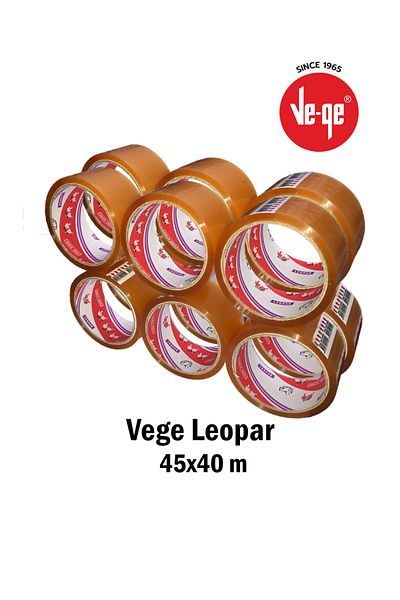 Vege - Leopard Duct Tape 45x40m Transparent - 12 Pieces