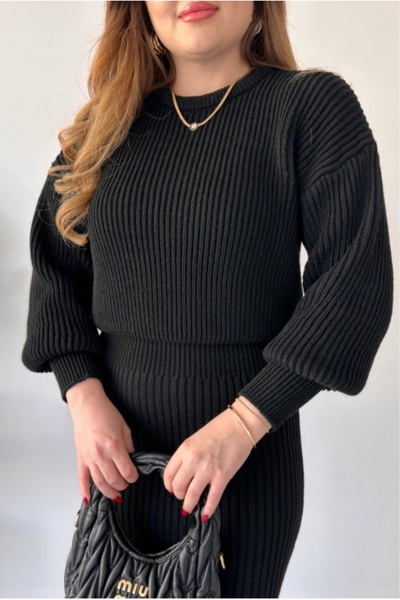 ikomteks Selanik kötött szoknya öltöny