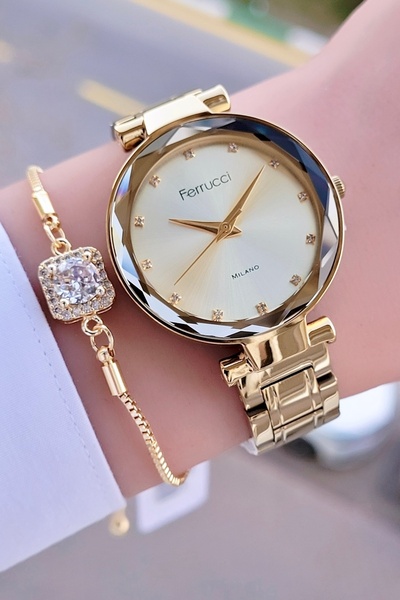 Ferrucci Gold Renk Kadın Kol Saati