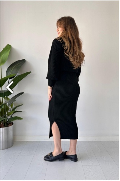 ikomteks Selanik kötött szoknya öltöny