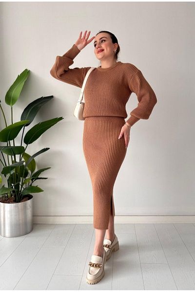 ikomteks Selanik Knit Skirt Set