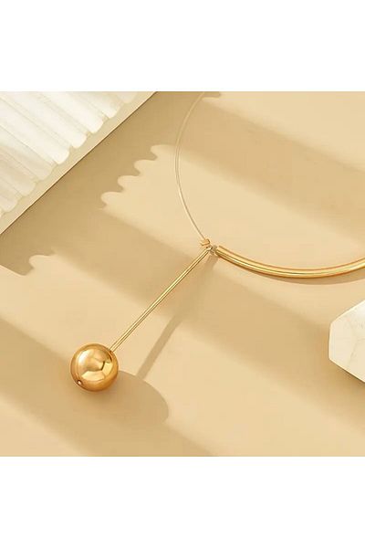 Minnoş Dükkan Geometric Sphere Pandant Choker Necklace