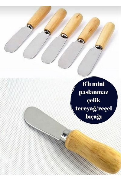 BRE HOME 10 Pcs 6 Pcs Mini Bamboo Butter Recel Knife 4 Pcs Cheese Knife Set