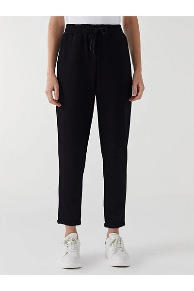 LC Waikiki Γυναικείο φούτερ LCW Modest Μαύρο ελαστικό στη μέση