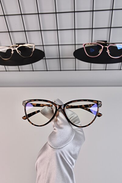 LOOKUP NEW نظارات شفافة للنساء من Leopard Cat Eye Bone للجنسين مع حماية من ال...