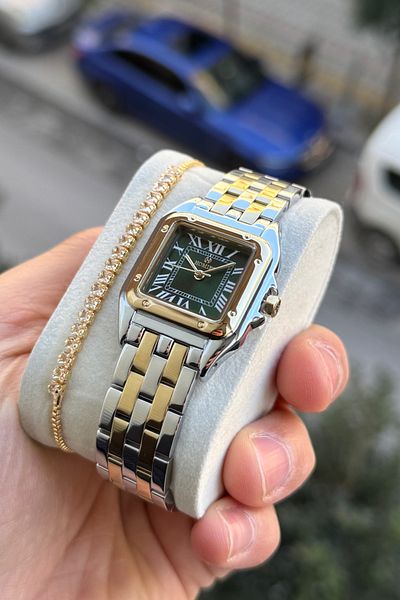 Homies Women's Wristwatch and Gift Box - Square Design Bracelet