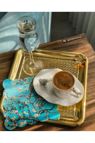 DECO Ψηφιακή κοκτέιλ χαρτοπετσέτα με μοτίβο Van Gogh με λουλούδια αμυγδάλου