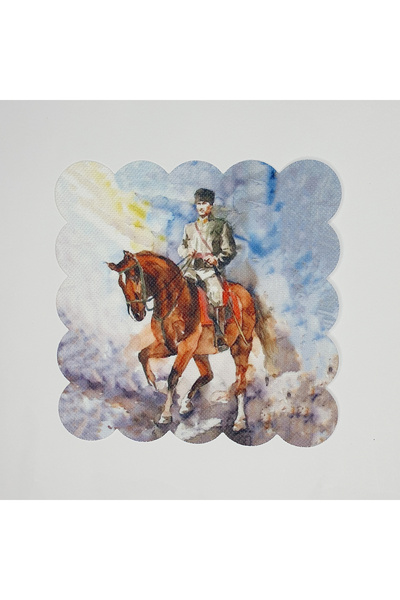 DECO Водяна фарба Атам на коні Візуальне лазерне різання Коктейльна серветка