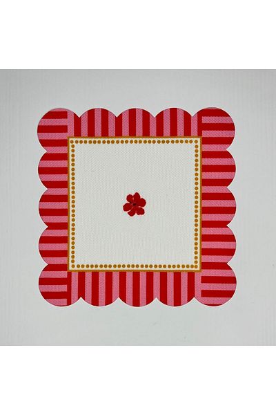DECO Διακοσμητική ροζ άκρη με μοτίβο λουλουδιών Ψηφιακή τυπωμένη υφασμάτινη σερβιέτα κοκτέιλ 1 τεμάχιο