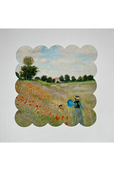 DECO Digital Printed and Laser Cut Landscape Cocktail Napkin - Painting Pattern