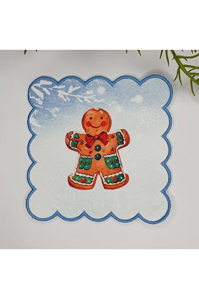 DECO Новорічна серветка з цифровим принтом у вигляді чоловічка з печива та ви...