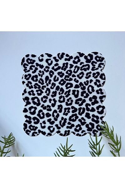 DECO Black and White Leopard Pattern - Laser Cut Digital Printed Cocktail Napkins