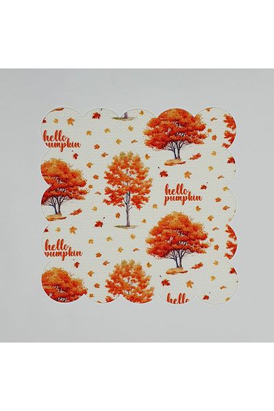 DECO Autumn Trees Printed Cocktail Napkin - Laser Cut