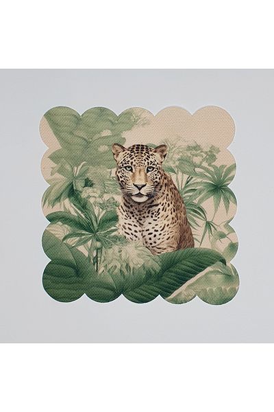 DECO Tropical Forest and Leopard Patterned Cocktail Napkin - Laser Cut