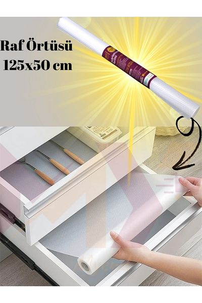 Myend Transparent Anti-Slip Shelf Cover, Drawer Countertop In-Cabinet Shelf Refrigerator Cover 125X50 cm