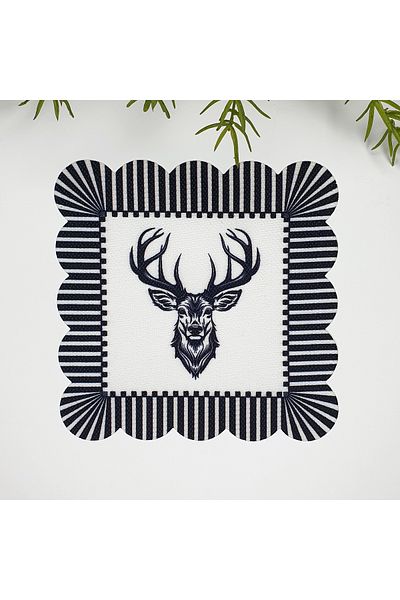 DECO Washable Fabric Decorative Edge Deer Napkin - 1 Piece