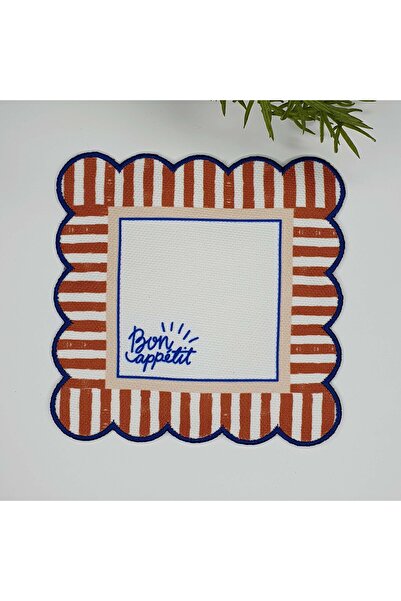 decofav Декоративна вишивка з написом «Bon Appetit» на краю коктейльної серве...