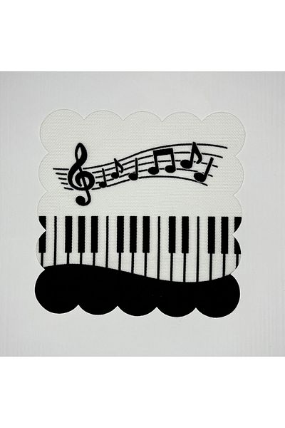 DECO Digital Printed Piano Themed Laser Cut Cocktail Napkin