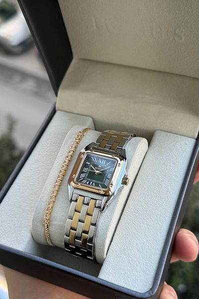 Homies Women's Wristwatch and Gift Box - Square Design Bracelet